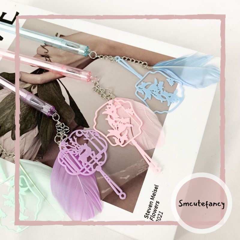 

Pen Gel Gantungan Kipas Bulu Lucu Unik Murah