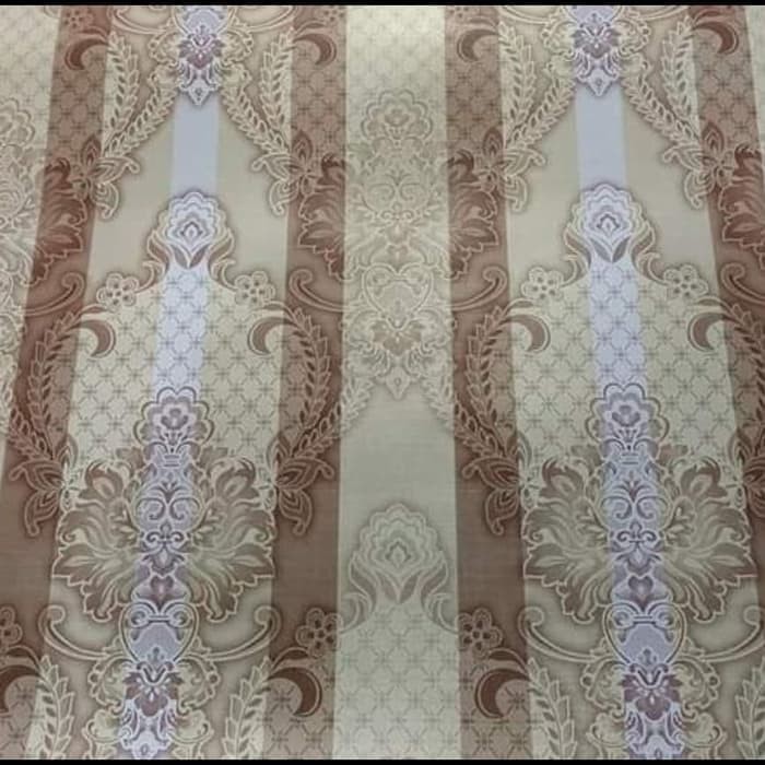  Wallpaper  Batik  Garis Coklat  Wallpaper  Dinding  10M x 45Cm 