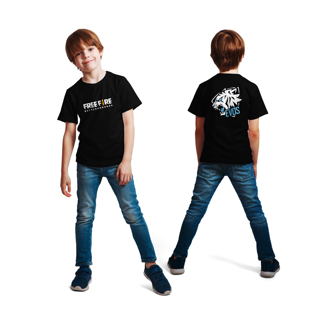 Kaos Baju GAME Anak Free Fire Team EVOS  ESport  Game FF  DISTRO
