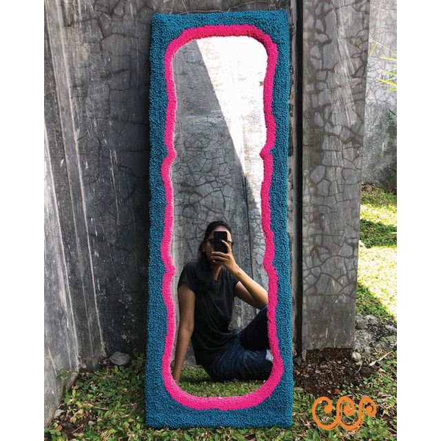 [craftzilla] punch needle mirror / tufted mirror khusus custom