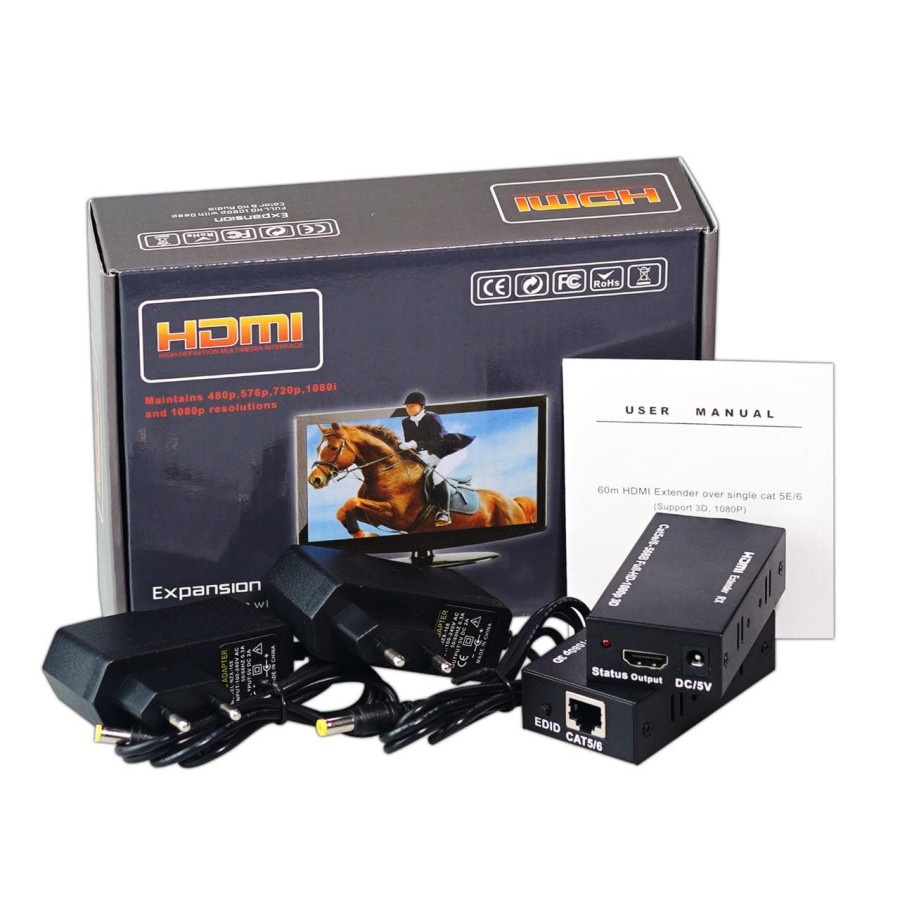 HDMI Extender 100M By Lan Cat 5e/Cat6