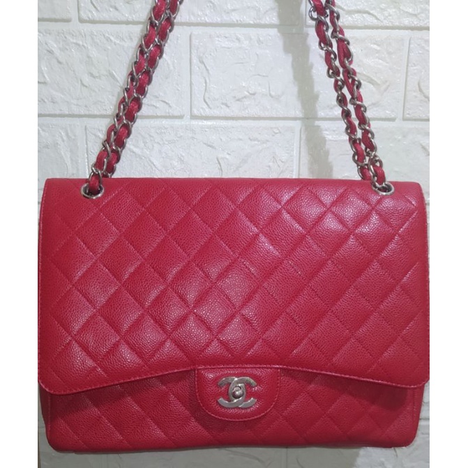 preloved tas chanel  maxi jumbo pl second