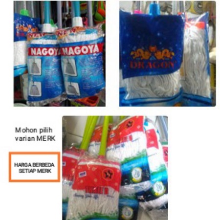 Pel Lantai Dorong NAGOYA / DRAGON / THREE D EKONOMIS / Floor Mop / Mop pel / Kain Pel