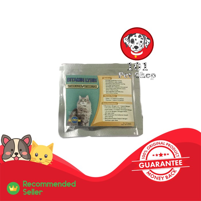 VITAMIN KUCING BITAMIN LYSIN SACHET - ISI 10 KAPSUL