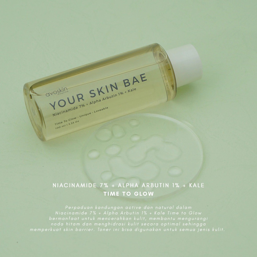 Avoskin Your Skin Bae Toner Niacinamide 7% + Alpha Arbutin 1% + Kale