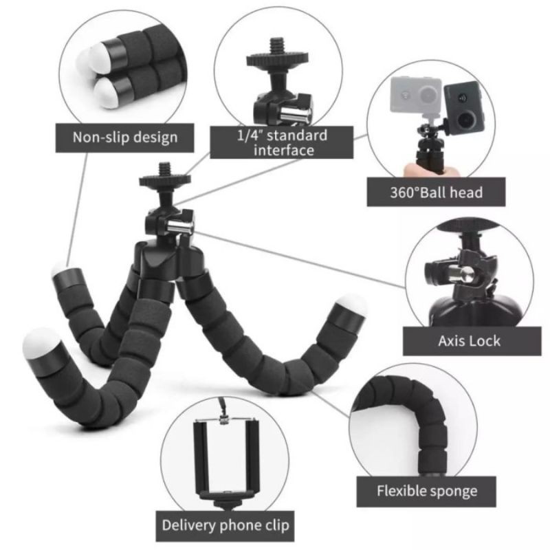 Gorilla Pod Spider Flexible Mini Tripod Plus Holder Hp