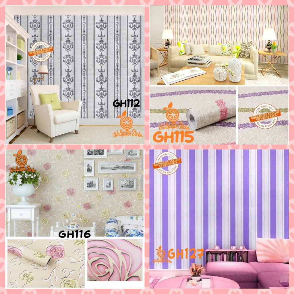 Wallpaper Dinding Mahkota Abu Batik 45cm x 8meter Wall Stiker GH112 Stiker Dinding