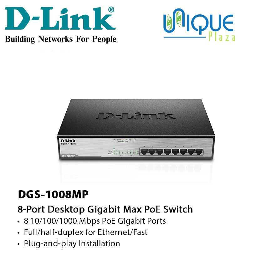 D-Link DGS-1008MP : DLink 8 Port Gigabit PoE Unmanaged Switch ORIGINAL