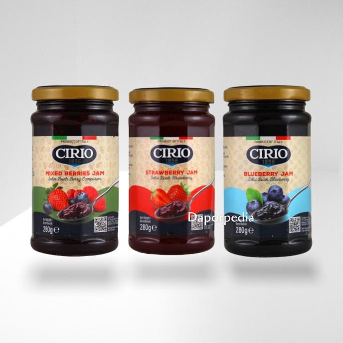 

Cirio Strawberry Blueberry Mixed Berries Jam Selai Buah Italy 280gr