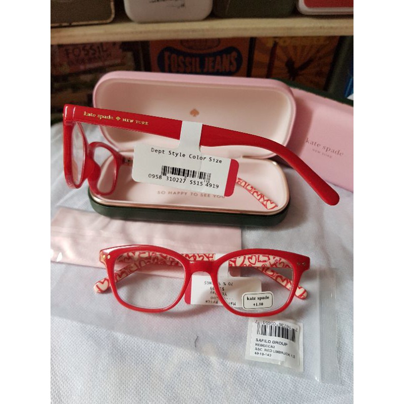 Frame Kacamata Merah KATE SPADE REBECCA2 Red Hardcase dan Lap ori KS