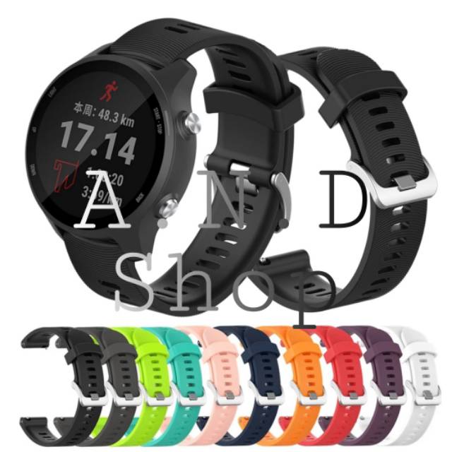 GARMIN FORERUNNER 245 MUSIC STRAP MODEL ORIGINAL WATCH BAND SILICONE RUBBER TALI JAM TANGAN ACC