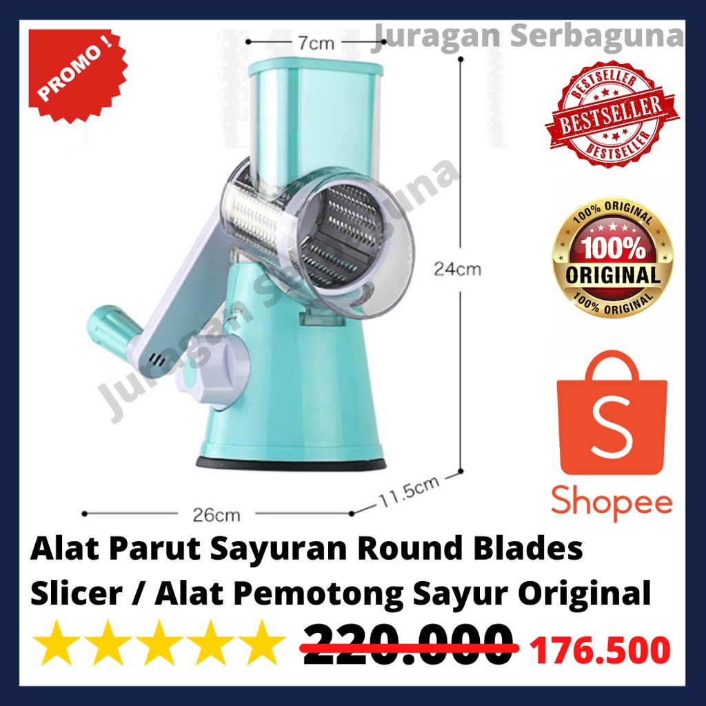 Alat Parut Sayuran Round Blades Slicer / Alat Pemotong Sayur Original