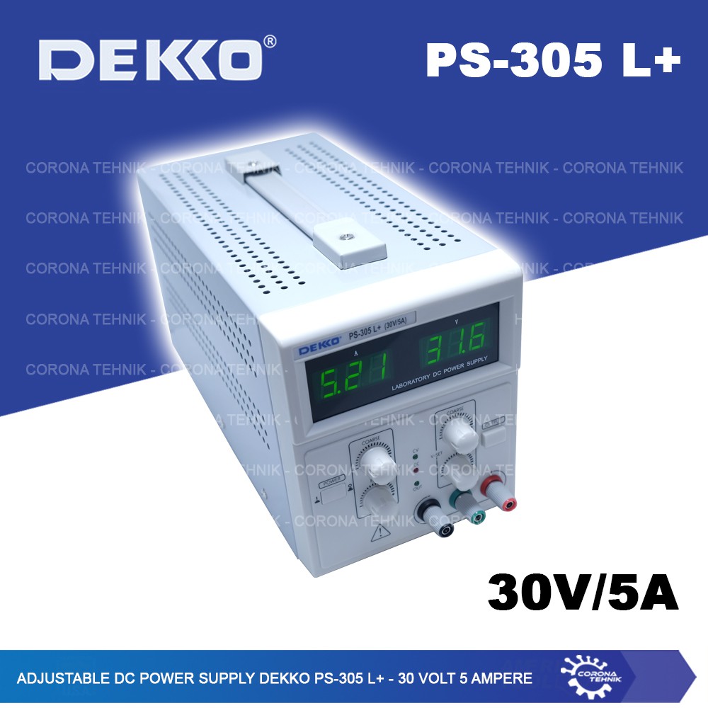 Dekko PS-305 L+ - Adjustable DC Power Supply - 30 Volt 5 Ampere