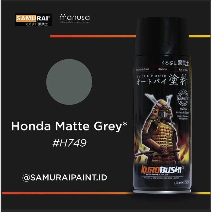 Samurai Paint Honda Matte Grey Honda #H749 Cat Aerosol Kualitas Kompresor