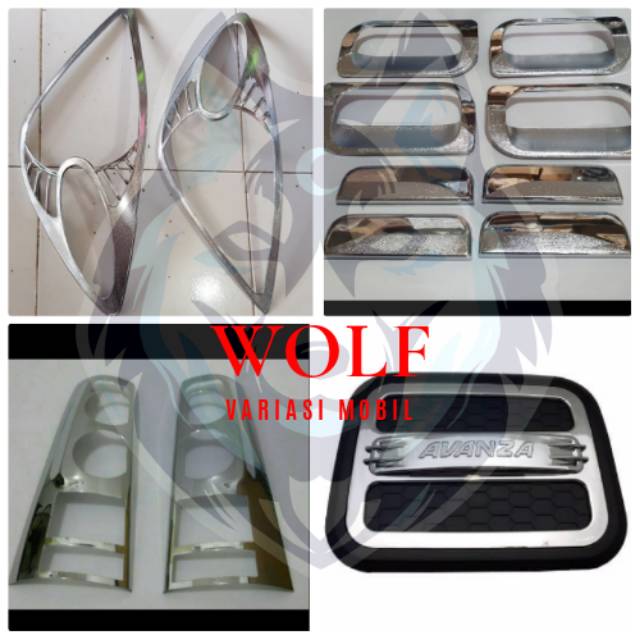 Garnish depan belakang Avanza lama handle outer tank cover avanza hitam paket avanza hitam