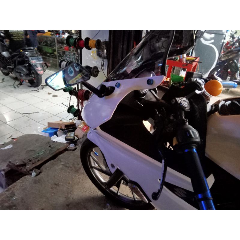 Untuk Suzuki GSX r 150 Spion Model Circuit Tangkai Hitam