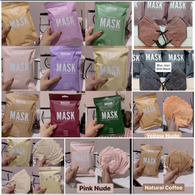MASKER KN95 ECER PER 1 PCS MASKER KN95 5PLY MOUSON EMBOS 1PCS WARNA WARNI & MIX BEST SALE