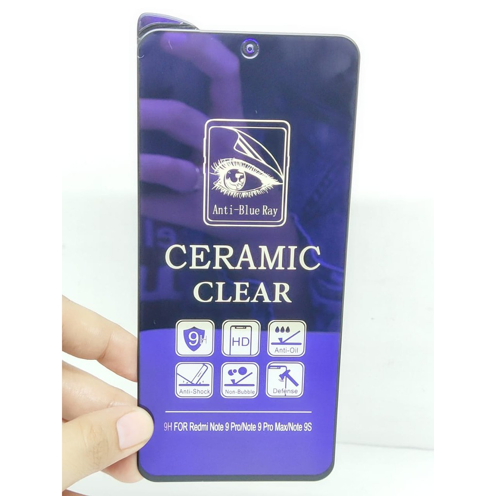 Ceramic CLEAR ANTI BLUE Redmi Note 9 Pro Max 6.67 inch Screen Protector Full Layar Anti Broken