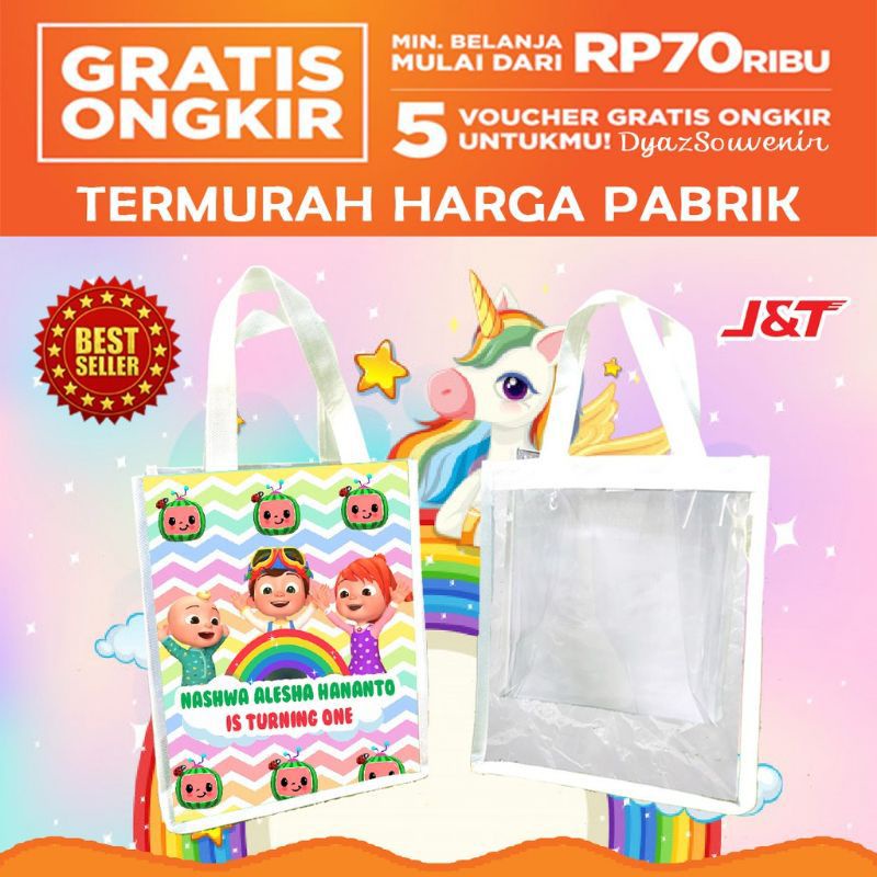 

tas ultah cocomelon terbaru tas kado tas karakter tas birthday bag tas mika custom tas parcel free ongkir