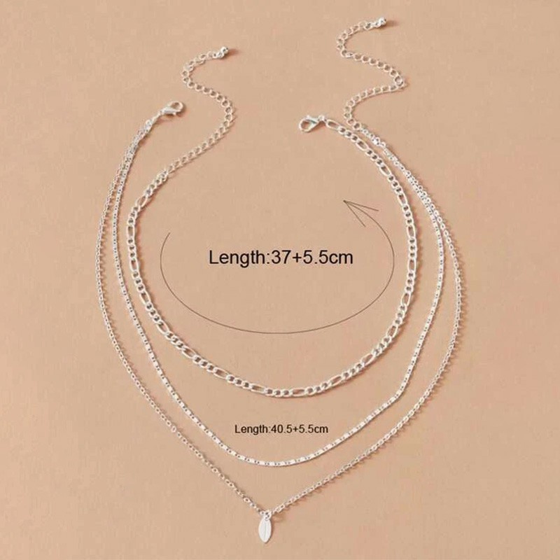 2 Pcs Kalung Wanita Korea Choker Kalung Multilayer Emas Daun Gaya Vintage Untuk Aksesoris Fashion Wanita Necklace