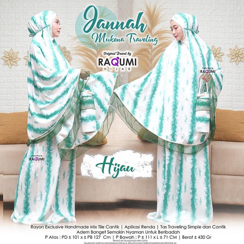 JANNAH MUKENA ORIGINAL RAQUMI HIJAB | MUKENA RAQUMI | MUKENA TRAVELING | MUKENA TIE DYE