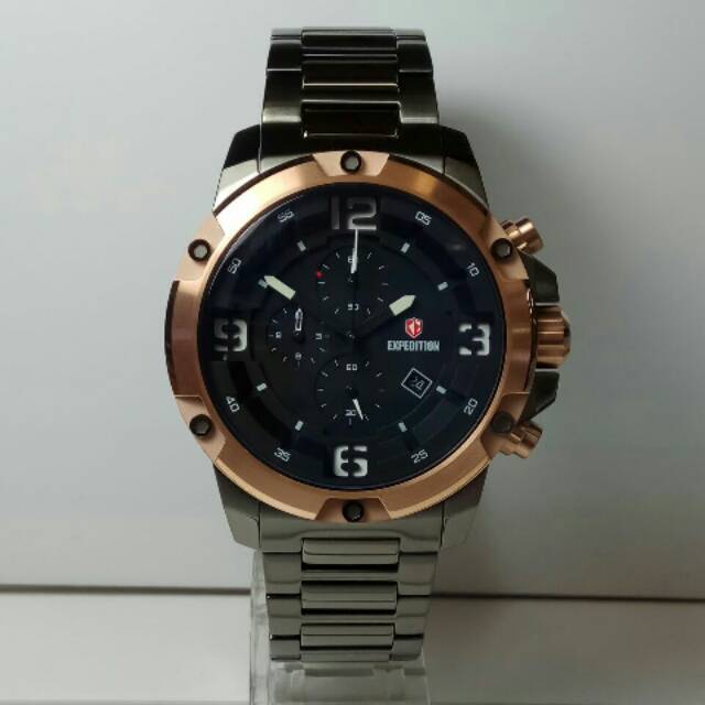 Jam Tangan Expedition e6698 grey ring gold
