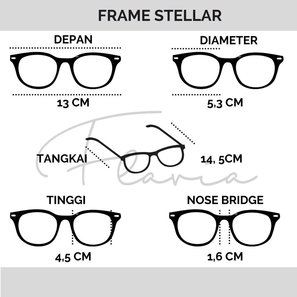 Flavia Eyewear - Kacamata Stellar Square Plastic (custom minus, photochromic, blueray, bluechromic, dan photobrown)