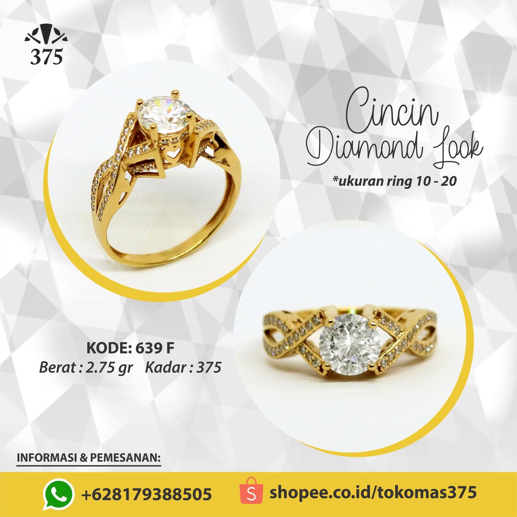 TM375 CINCIN EMAS ASLI DIAMOND LOOK