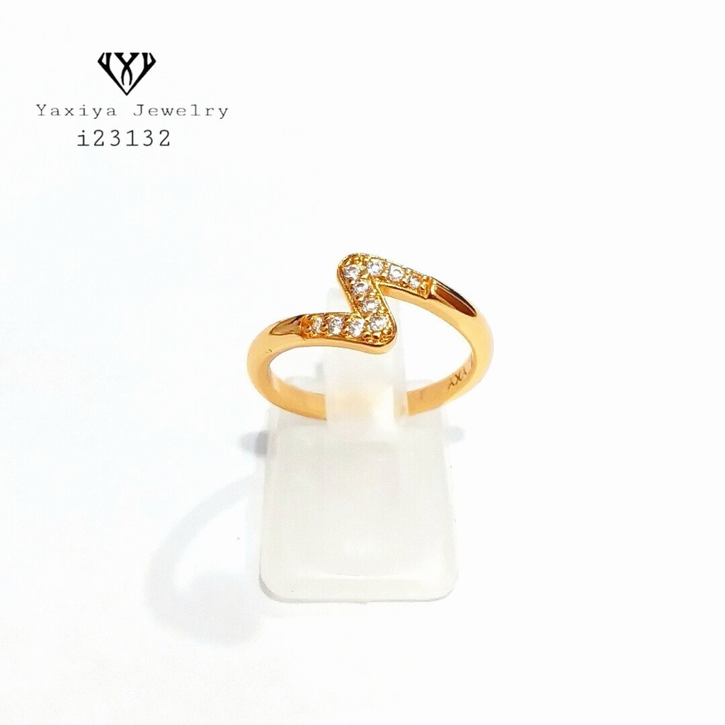 

Cincin Wanita Permata Zircon Perhiasan Lapis Emas 18K Yaxiya Jewelry 156