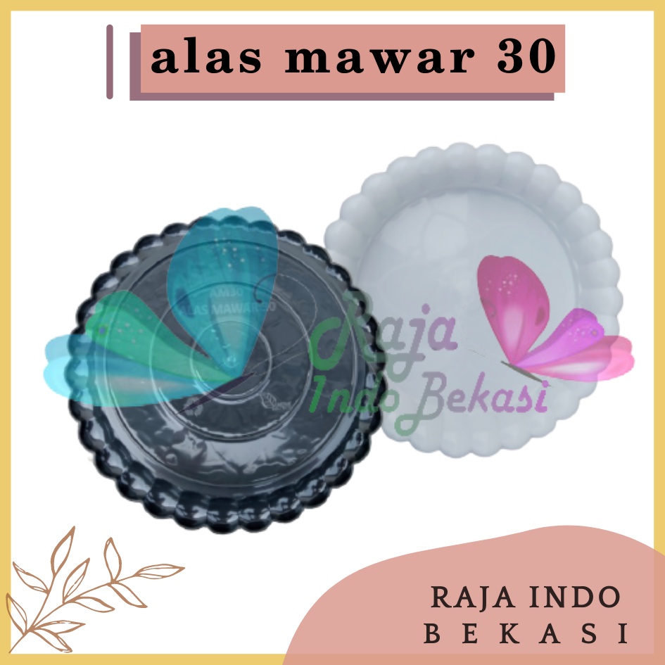 Tatakan Pot Alas Mawar 30 Putih Hitam - Tatakan Pot Bunga 30cm Hitam Putih Tatakan Pot Tawon Pirus Gentong 30 32cm