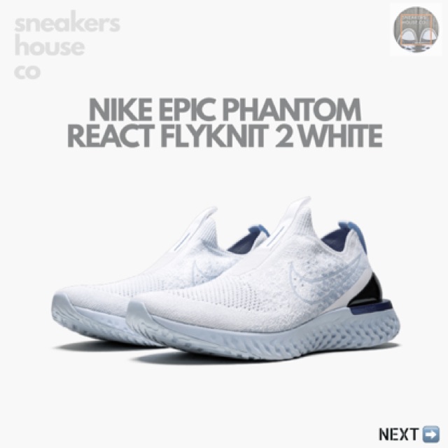 nike epic phantom react flyknit white