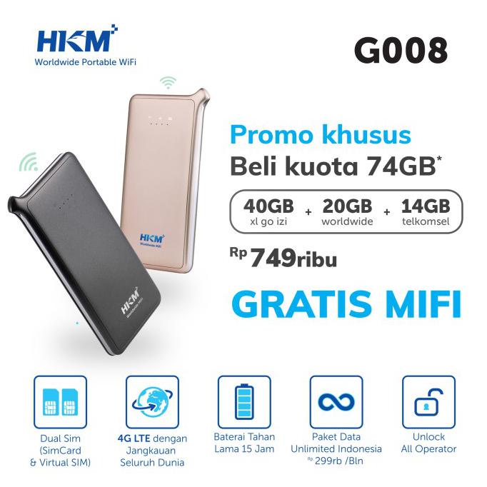 Modem terbaru XL Go IZI Mifi Router Modem Wifi 4G Huawei E5577 MAX 3000mAh Free XL - Hitam |Modem