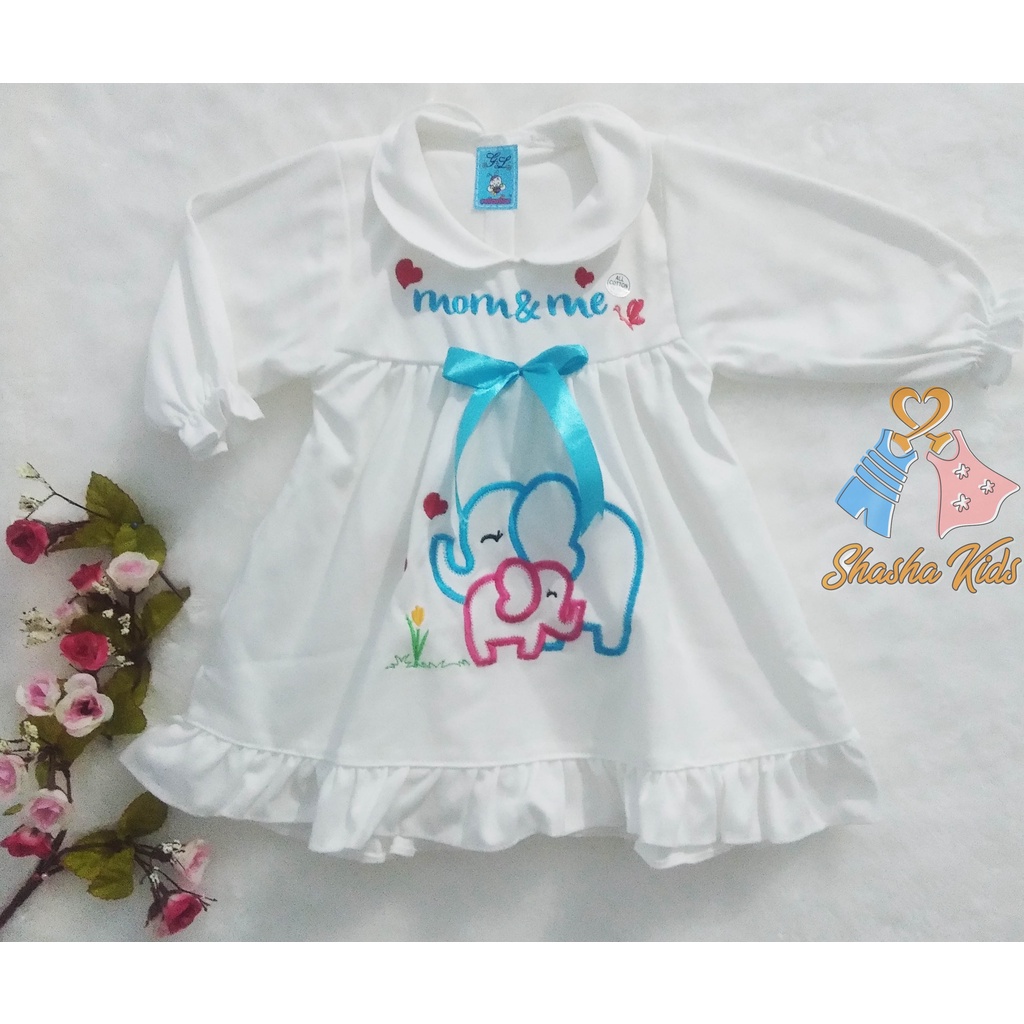 [I 08] Baju Bayi Perempuan / Dress Bayi Perempuan Setelan Panjang merk GL usia 3-9 bln