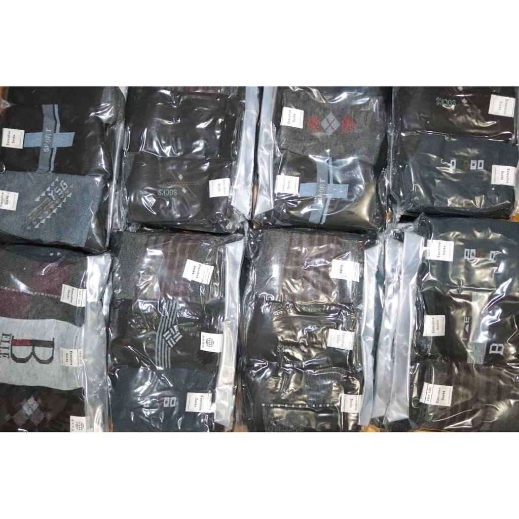 (1 Kilo/36 Pasang) Kaos Kaki Kantoran Motif Bely Komputer Spandek PE Packing PerLusin