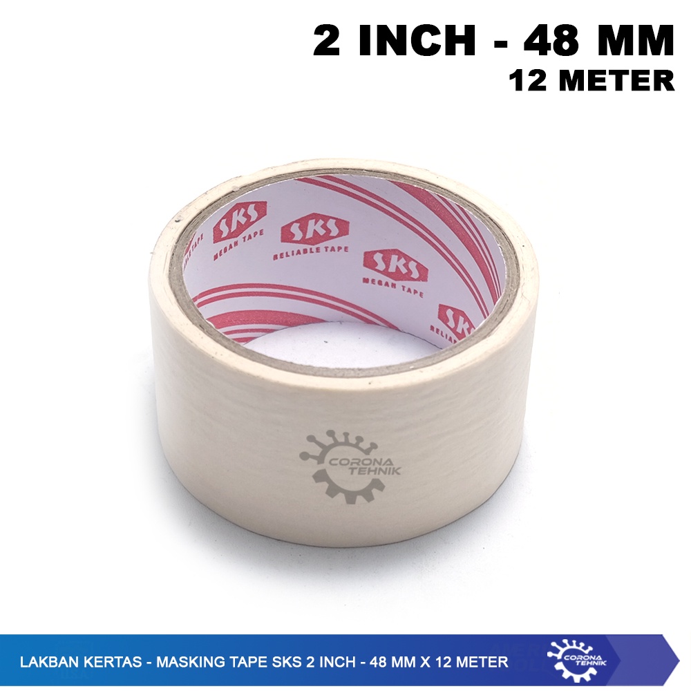 Masking Tape SKS 2 Inch - 48 mm x 12 Meter - Lakban Kertas