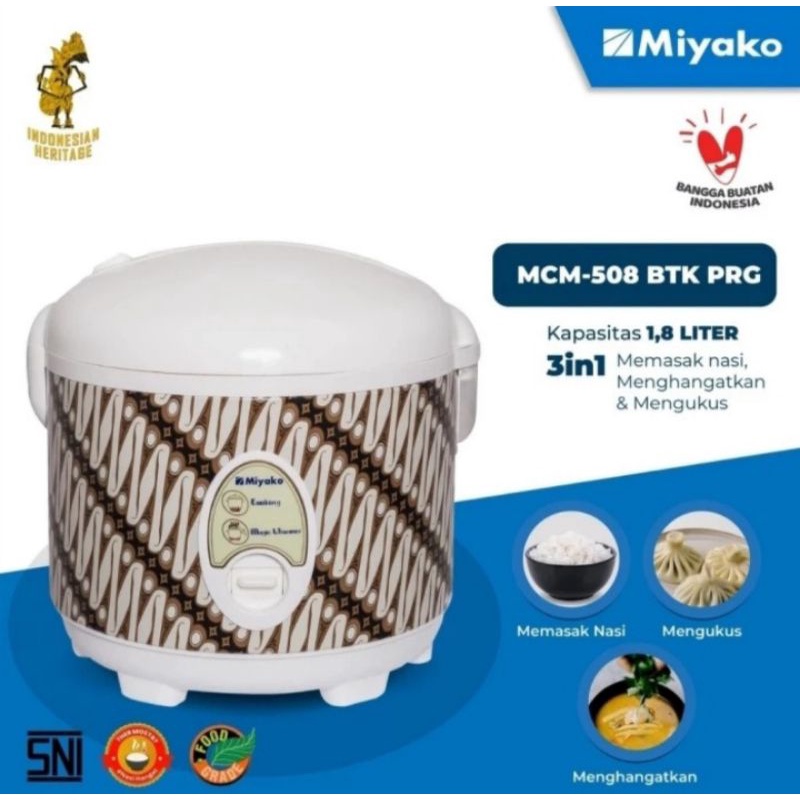 Rice Cooker Miyako MCM-508 BTK PRG | Magic comb batik parang MCM508