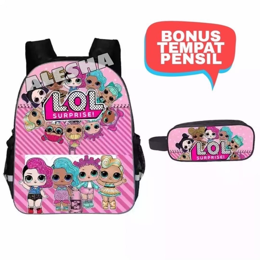 Tas sekolah anak perempuan motif LOL