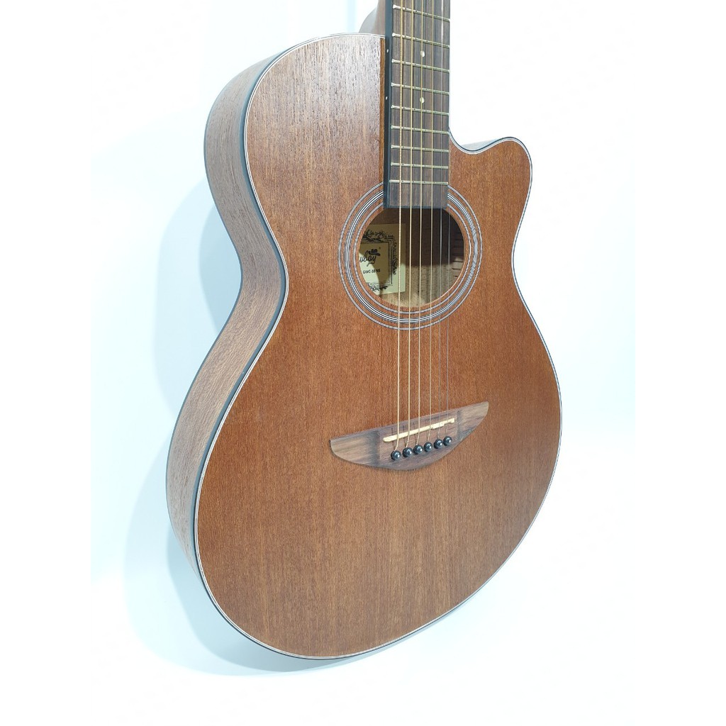 Gitar Akustik Merk Cowboy Original Tipe GWC-38 NS Warna Cokelat Trusrod Senar String Slim Murah