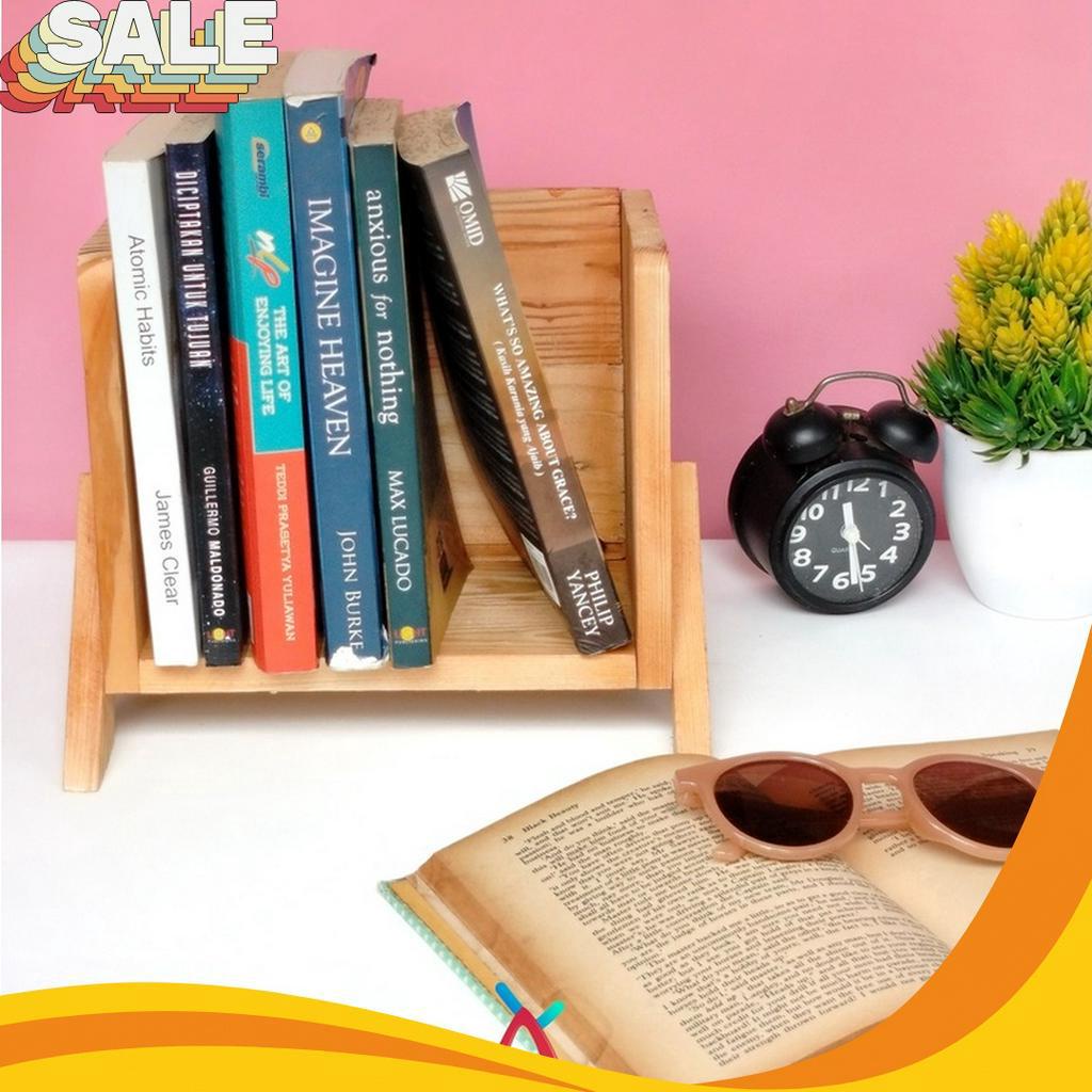NEW VARIAN Rak Buku Kayu Aesthetic  Rak Meja Kerja Minimalis  Rak kayu Meja Kantor ATK