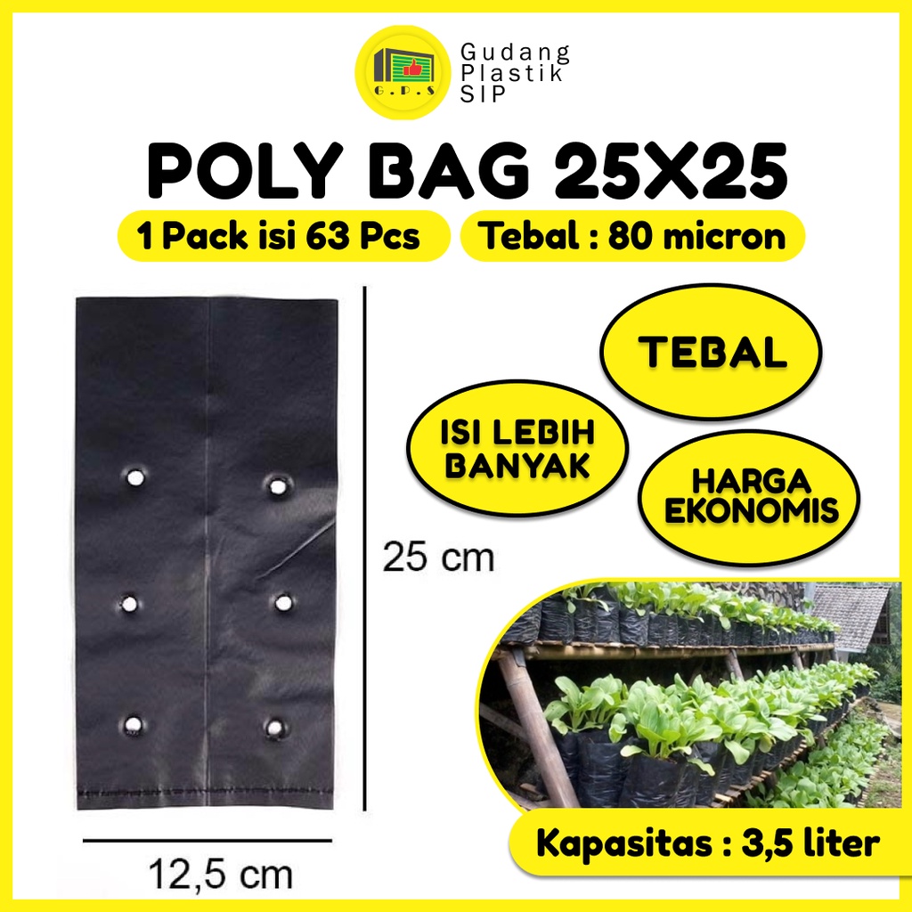 PLASTIK POLYBAG TANAMAN  25x25 cm