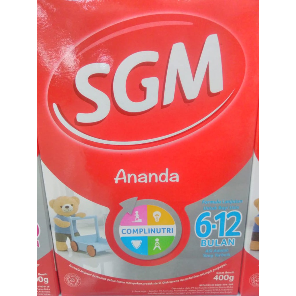 susu bayi sgm ananda 400 gram 6-12 bulan , susu bayi murah , susu sgm