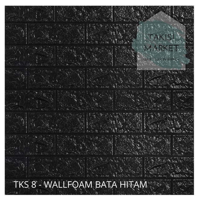 TKS 8 - Wallfoam Dinding 3D Motif Batu Bata Hitam - Dekorasi Wallfoam