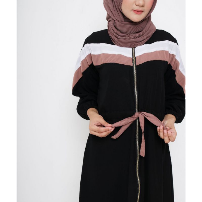 Abaya Saudi Abaya Zipper Kode 733 / Abaya Dubai 790 / Gamis Hitam / Dress Hitam / Gamis Arab / Abaya