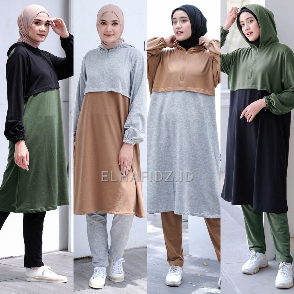 Vente Daily Jesica Sporty / Baju Training Set Jumbo Babyterry Motif Polos / Setelan Wanita 115 / Pak