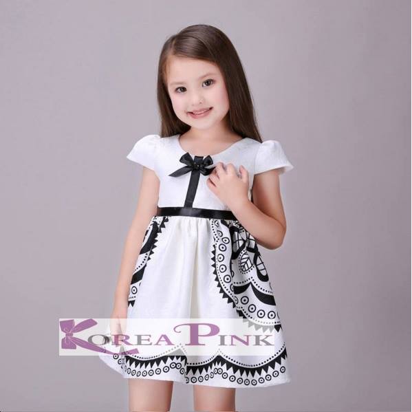 SALE Korea Pink Dress Anak Pita Putih