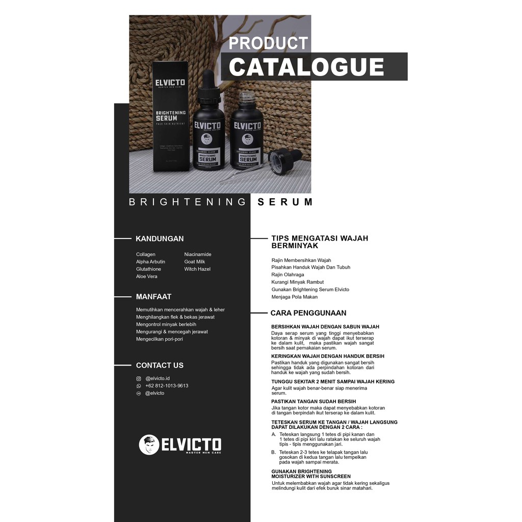 PAKET KOMEDO ELVICTO SERUM + BLACK MASK MASKER SKINCARE PRIA BPOM
