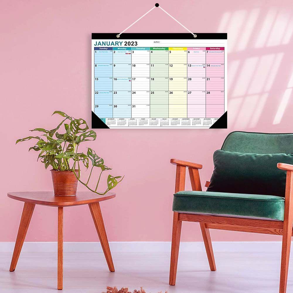 [Elegan] Kalender Inggris Tahunan Besar Perlengkapan Kantor Daily Planner Dekorasi Rumah Agenda Organizer Kalender2023