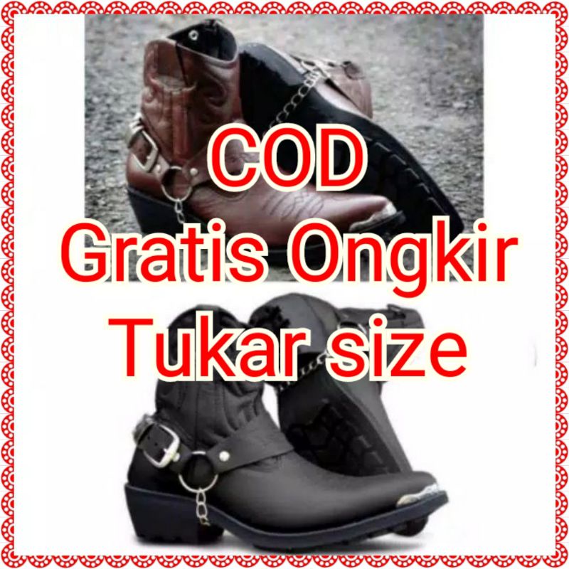 Sepatu Jenggel Koboy Koboi Coboy Cowboy Pria