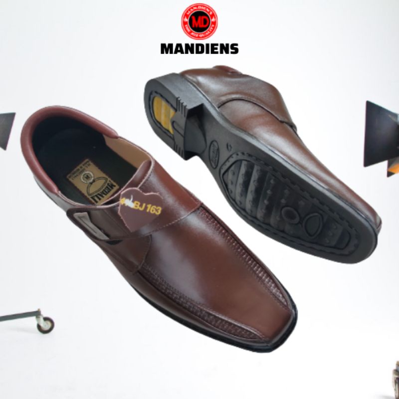 MANDIENS  SJ163 Sepatu Kulit Asli Pantofel Pria Original Medali Export Quality