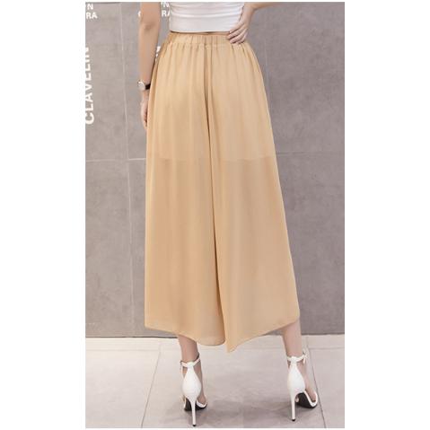  Celana  Kulot  Model  Lebar Longgar High Waist Bahan  Sifon  